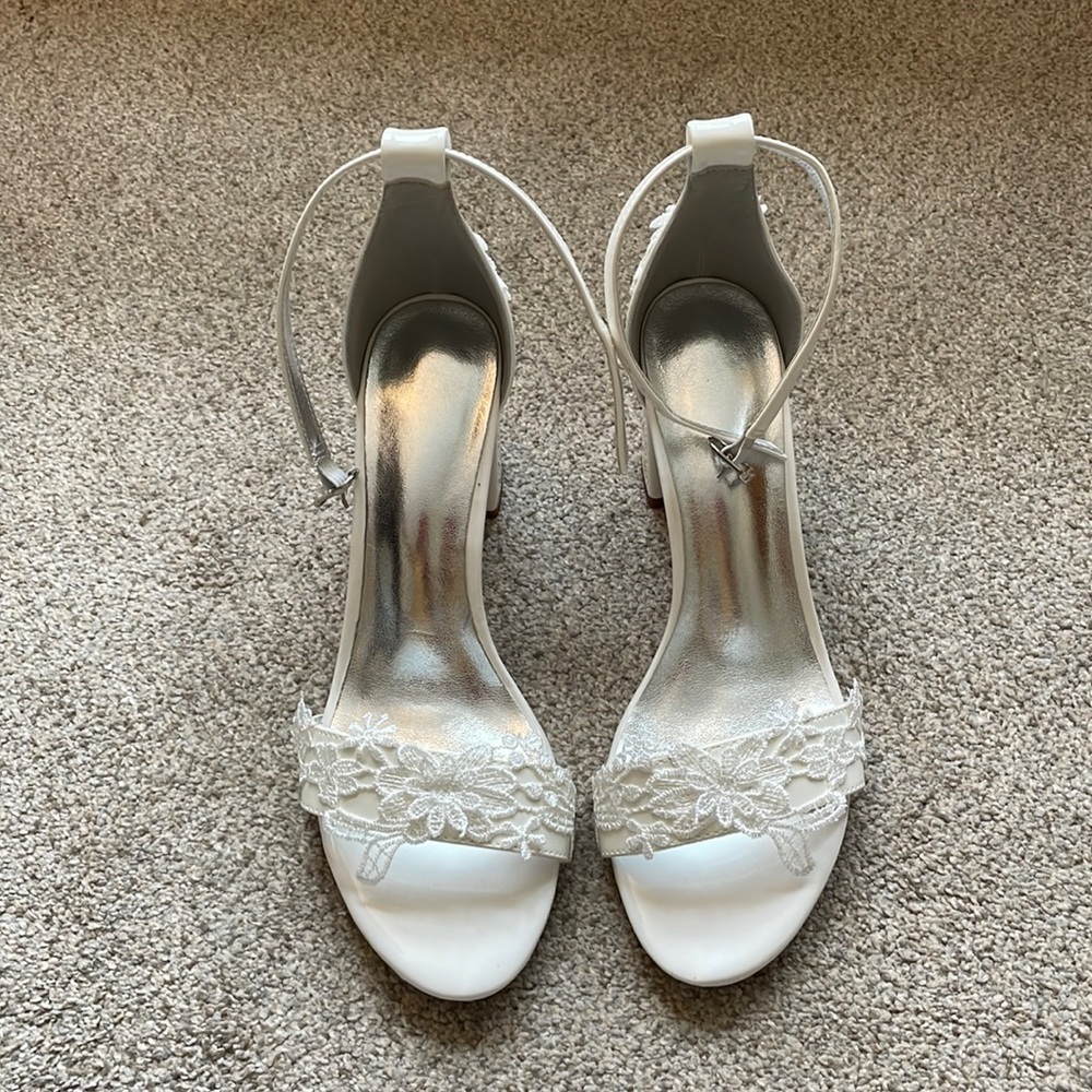 NEW White Block Heels